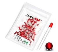 Chanzon 100 pcs 3mm Blinking Red LED Diode Lights 1.5Hz Flashing (Diffused Lens Frosted Round DC 2V 20mA) Bright Lighting Bulb Lamps Electronics Components Indicator Light Emitting Diodes