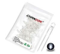Chanzon 100 pcs 3mm Blinking White LED Diode Lights 1.5Hz Flashing (Clear Round Transparent DC 3V 20mA) Bright Lighting Bulb Lamps Electronics Components Indicator Light Emitting Diodes