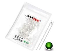 CHANZON 100 pcs 3mm Green LED Diode Lights (Clear Transparent Flat Top DC 3V 20mA) Bright Lighting Bulb Lamps Electronics Components Light Emitting Diodes