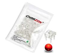 Chanzon 100 pcs 3mm Piranha Red LED Diode Lights (Round Super Flux 4 pins Clear DC 2V 20mA) Lighting Bulb Lamps Electronics Components Light Emitting Diodes