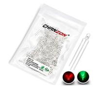 Chanzon 100 pcs 3mm Red & Green LED Diode Lights (Clear Round Transparent Bicolor Common Anode) Bright Lighting Bulb Lamps Electronics Components Light Emitting Diodes