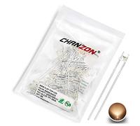 Chanzon 100 pcs 3mm Warm White LED Diode Lights (Clear Transparent Flat Top 3000K DC 3V 20mA) Bright Lighting Bulb Lamps Electronics Components Light Emitting Diodes