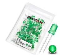 Chanzon 100 pcs 5mm Green LED Diode Lights (Colored Lens Diffused Round DC 3V 20mA) Lighting Bulb Lamps Electronics Components Light Emitting Diodes