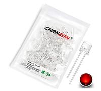 Chanzon 100 pcs 5mm Red LED Diode Lights (Clear Transparent Flat Top DC 2V 20mA) Bright Lighting Bulb Lamps Electronics Components Light Emitting Diodes