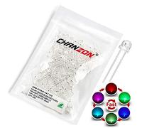 Chanzon 100 pcs 5mm RGB Multicolor Fast Flashing (Multi Color Changing) Dynamics LED Diode Lights (Blinking Straw Hat) Bright Lighting Bulb Lamps Electronics Components Filcker Light Emitting Diodes