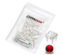 Chanzon 100 pcs Flat Piranha Red LED Diode Lights (Super Flux 4 pins Clear DC 2V 20mA) Lighting Bulb Lamps Electronics Components Light Emitting Diodes