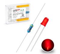 Chanzon 100pcs 3mm Red LED Diodes + 100pcs 470Ω Resistors for 6-12V Projects | Diffused Brightness 600-800mcd | STEM Arduino DIY Kits