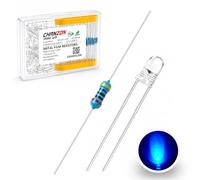 Chanzon 100pcs 3V Blue LED Diodes 3mm + 100pcs 470Ω Resistors for 6-12V Circuits | Arduino STEM Kit | 1/4W ±1% Tolerance