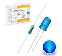 Chanzon 100pcs 5mm Blue Diffused LED + 100pcs 470Ω Resistors for Breadboard Arduino STEM Projects 6-12V Applications