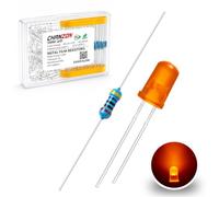 Chanzon 100pcs 5mm Diffused Orange LED Diodes + 100pcs 470Ω Resistors High-Precision 1% Tolerance for 6-12V Arduino DIY Electronics STEM Projects