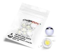 CHANZON 10pcs High Power Led Chip 1W Cool White 10000K - 15000K (Input 300mA - 350mA / DC 3V - 3.4V / 1 Watt) Super Bright Intensity SMD COB Light Emitter Components Diode 1 W Bulb Lamp DIY Lighting