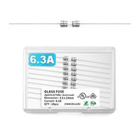 Chanzon 10pcs UL Listed 3.6x10 250V 6.3A F6.3AL Glass AGC Cartridge Tube Fuse Fast Blow Cut Out Tinned Axial Leaded 125V / 250V