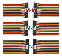 Chanzon 120 pin 10cm 20cm 30cm Long Header Jumper Wire Dupont Cable Line Connector Assorted Kit Male Female Ribbon Solderless Multicolor for Arduino Raspberry pi Electronic Breadboard Protoboard PCB