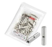 Chanzon 120pcs BN1.25 Non Insulated Butt Connectors Pure Copper 0.8mm Thickness Terminal for Wire 22-16AWG Gauge Crimp Ferrule Terminals