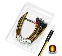 CHANZON 20pcs Pre-Wired 3mm Yellow Blinking LED Diode Lights (Clear Round Transparent Lens DC 12V) with 680 ohms Resistor and 24awg Wire