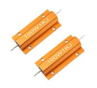 Chanzon 2pcs Wirewound Aluminum Shell Resistor 1K Ω ohm 100W ±5% Tolerance 1KR Rohs Certified
