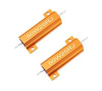 Chanzon 2pcs Wirewound Aluminum Shell Resistor 25 Ω ohm 50W ±5% Tolerance 25R Rohs Certified