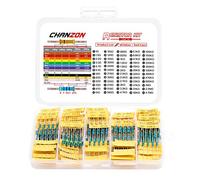 Chanzon 300pcs Metal Film Fixed Resistor Kit 1R-4.7MR Ω ohm 60 Values 1/4w(0.25 w) ±1% Tolerance 0.01 MF Through Hole Resistors Assortment Current Limiting Rohs Certificated