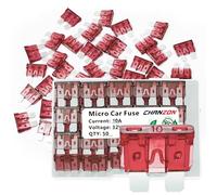 Chanzon 50Pcs UL Listed 10A Standard Blade Fuse ATC/ATO/APR 10 Amp 32V Auto Fuses Fast Blow for Automotive Car RV Truck SUV