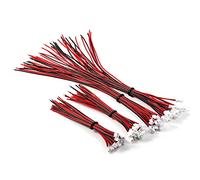 Chanzon Micro JST 10cm+20cm Kit 1.25 2pin Connector 15 Pair 10cm + 15 Pair 20cm Male Female Assorted 60pcs 1.25mm Pitch Mini Adapter 2 pin Cable Plug Red Black for Electrical Battery Terminal,Toys