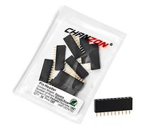 CHANZON Pin Header Strip for Arduino Gpio 10 pin x 10pcs Female Headers Pins Straight Single Row Gold Plated Pitch 2.54mm 0.1 inch for PCB Connector Machine Breadboard Electronic Circuit Board