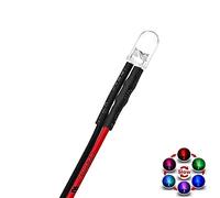CHANZON [UL Wire] 20 pcs Pre-Wired 5mm RGB Slow Blinking LED Diode Lights (Clear Round Transparent Lens DC 12V) with 560 ohms 1/4W Resistor and 24awg Wire Indicator Light Emitting Diodes Bulb Lamp