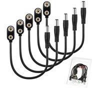 Chanzon UL Wires 9v Battery Power Supply DC Connector Holder Clip with 2.1mm x 5.5mm Male I type 5PCS for Arduino,LED Strip,Adapter Guitar