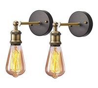 Chao Zan 2 pcs Retro Wall Light, E27 Socket Copper Finish Hallway Wall Mount Lamp, Industrial Indoor Sconce Suitable for Kitchen Bedroom Bar Loft Lighting