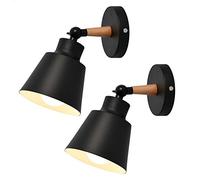 Chao Zan 2 pcs Wall Light Black Fixtures Nordic Wall Sconce Lamp Macaron Edison Copper lamp Holder Aisle Lights Corridor Lamp Bedside Reading Light E27（Without Bulb