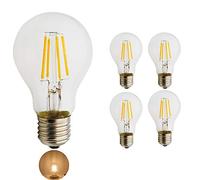 Chao Zan 4W LED Filament E27 Light Bulb, 40W Incandescent Lamp Equivalent, 360 Lumens, Warm White 2700K, A60 Shape, Energy-Saving Bulb, 4 Pack