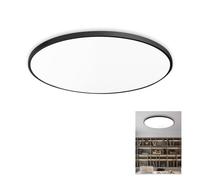 Chao Zan Bathroom Ceiling Light,18W LED Ceiling Light, 1800lm, Bath Lighting, 6000K Daylight White, Flush Mount, for Living Room, Kitchen, Porch, Bedroom,Loft,Non-Dimmable,Ø23CM (Black Frame, 18W)
