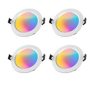 Chao Zan Bluetooth Mesh 5W dimmable LED recessed Spotlight RGBWC Intelligent App dimming Downlight in Color Ceiling Light lamp, Ceiling Light for Bathroom, Living Room, Kitchen, ktv, Bars, Set of 4