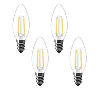 Chao Zan E14 LED Light Bulb, C35 Candle Light Bulb,Energy Saving Candle Light Bulbs, 2W LED Non-Dimmable Filament Bulbs (Warm White, 4 Count)