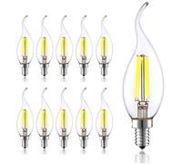 Chao Zan LED E14 Small Edison Screw Candle Bulb C35 4W Equivalent to 40W Cool White 6000-6500K 400LM E14 LED Chandelier Bulbs, 360 Beam, 10 Pack