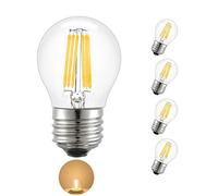 Chao Zan LED Light Bulbs 6W E27 Edison Screw Warm White 2700-3000K Standard G45 Globe Filament Lamp Bulb 360° Beam Angle, 60W Incandescent Replacement, 4 Pack