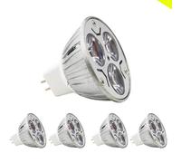 Chao Zan MR16 LED Bulb Light 3W G5.3 Bi-pin Base Lamp Spotlight Bulb AC 12V / DC 12V Cool White 6000K 240lm Energy Saving Spotlight 120° Beam Angle Desk Lamps Incandescent Bulbs Equivalent (5 Pieces)