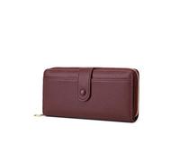 CHAOFANXI Women Wallets, Large Capacity Double Zip Long Purses for Ladies, PU Leather Ladies Credit Card Holder Wallet with RFID Blocking, L/Burgundy