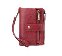CHAOFANXI Women's Leather RFID Blocking Purse, Women's Small Soft Small Purse with Large Capacity, Purse for Women, The Colour is Very Beautiful, Red