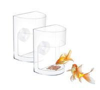 Chaofatchoy 2Pcs Fish Tank Feeder - Clear Aquarium Feeding Tube with Suction Cups, Fishes Food Dispenser for Round Bowls & Rectangular Tanks, Mess-Free Floating Feeder for Tropical Fish & Goldfish