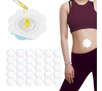 Chaofatchoy 30pcs Disposable Castor Oil Packs for Belly Button, Flower-Shaped Auxiliary Patches, Self-Adhesive & Highly Absorbent Castor Pack Wrap, Waterproof, Anti-Seepage (Oil Not Included)