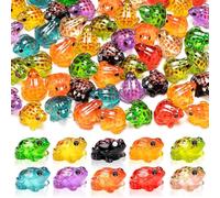 Chaofatchoy 50Pcs Luminous Mini Resin Frogs - Glow in The Dark Tiny Frogs for Terrarium, Fairy Garden & Hide-and-Seek Games Miniature Frog Figurines for DIY Crafts & Home Decor (5 of Each 10 Colors)