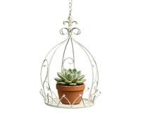 CHAOHAOKE Patio Plant Hanger with Decorative Metal Basket and Chain | Hanging planter holder for indoor and outdoor use; suitable for balcony and garden; stylish decorative element
