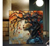 CHAOJIART Abstract Art Tree Of Life Girl Portrait Poster Roman Empire Style Butterfly Flower Tree Canvas Painting Home Decor 40x40cm InnerFrame