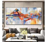 CHAOJIART Abstract Buddha Lord Oil Painting on Canvas Religious Posters Prints Wall Art Picture for Living Room Cuadros Home Decor 75x150cm(30x59in) Frameless