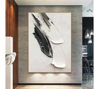 CHAOJIART Abstract Wall Art White Painting Poster Canvas Painting Large Black And White Print 3D Textured Wall Art Living Room Decor 80x120cm(32x47in) Frameless