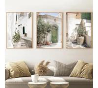 CHAOJIART Italy Ancient Architecture Puglia Photography Posters and Prints Travel Gifts Boho Wall Pictures Canvas Painting Decor 20x35cmx3 Frameless