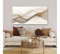 CHAOJIART Large Abstract Forest Landscape Canvas Wall Art Poster Modern Neutral Beige & White Tones Painting For Living Room Decor(60x120cm/Canvas wrapped)