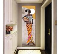 CHAOJIART Large Size Portrait African Women Ethnic Art Canvas Painting Posters and Prints Wall Art Pictures for Hallway Stairs Decor 55x165cm Frameless
