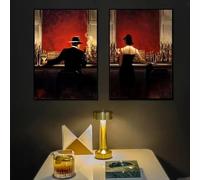 CHAOJIART Modern Woman and Man Enjoy Drinking At Bar Canvas Paintings Posters Prints Wall Art Pictures for Living Room Decor Cuadros 40x60cm(16x24in) x2 Frameless