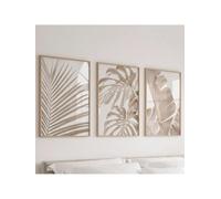 CHAOJIART Palm Turtleback Bamboo Prints, Abstract Leaf Pictures Canvas paining Neutral Wall Art Modern Simple Flower And Leaf Wall Art(60x90x3 cm/Frameless)